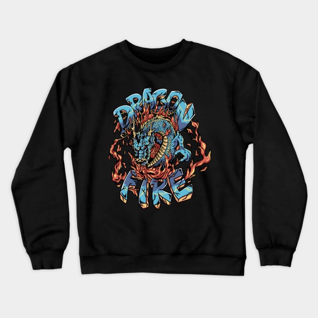 Dragon fire Crewneck Sweatshirt by widhim